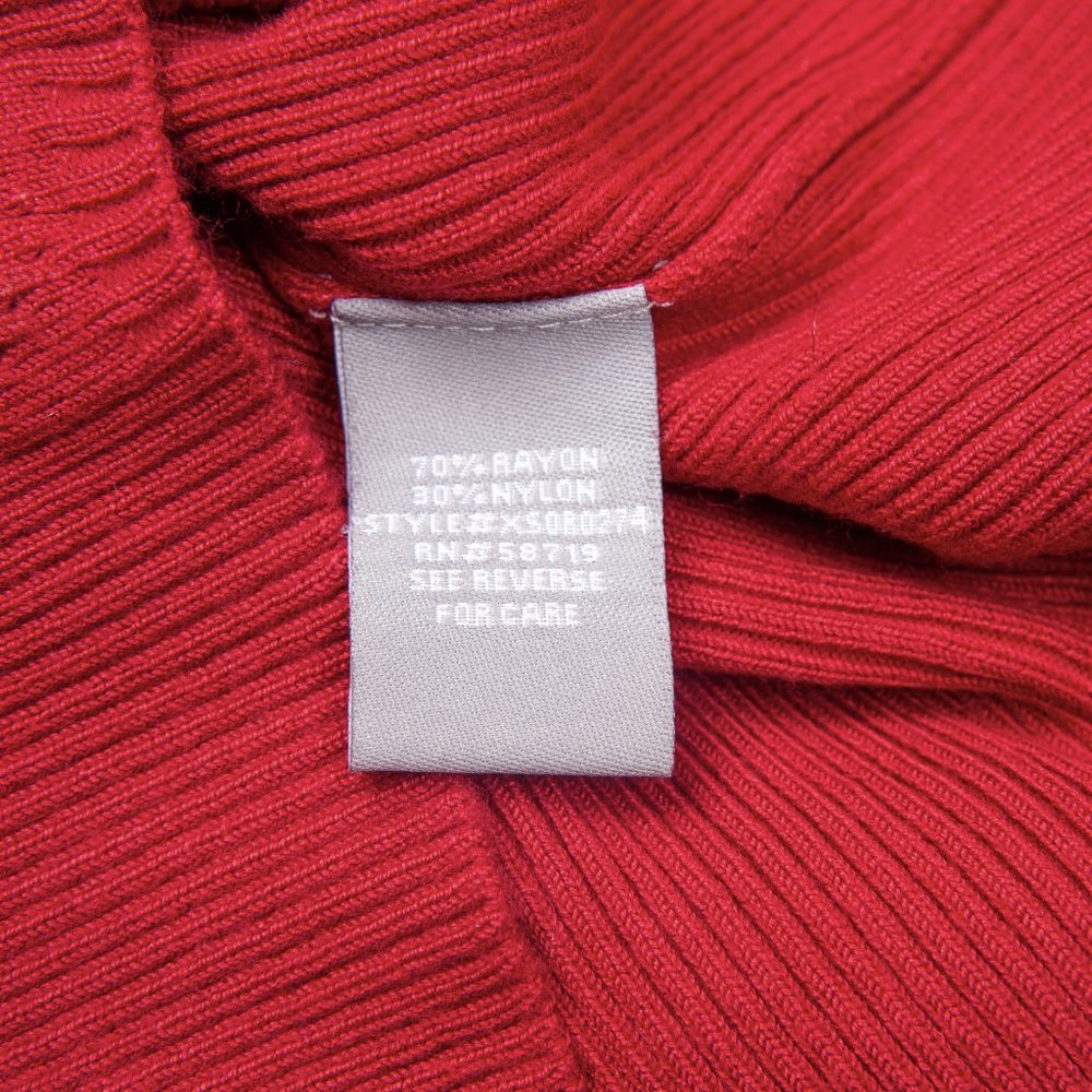 NY Collection Red Sweater with black rose buttons - Picture 7 of 10